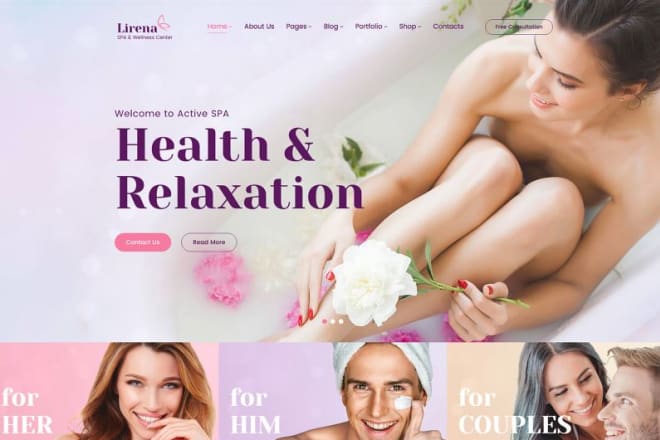 I will design spa, yoga, beauty salon, hair extension website with booking functions