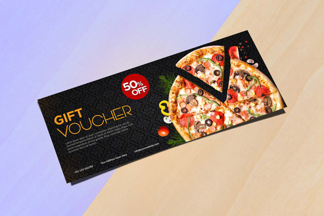 I will design voucher, gift card, coupon, invitation card