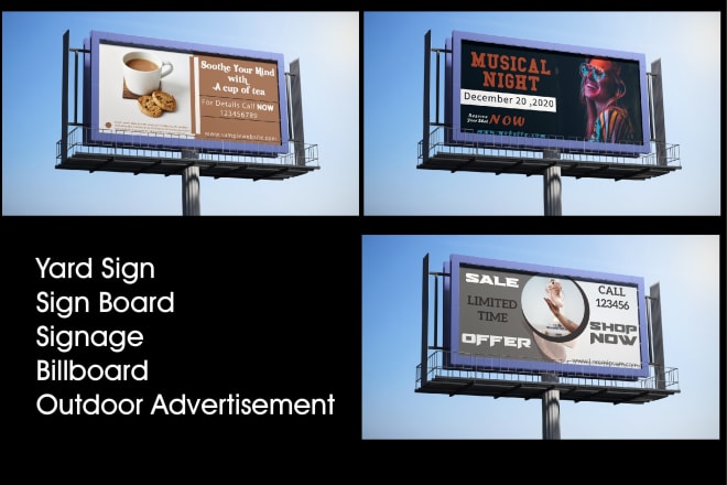 I will design yard sign, sign board, signage, billboard, outdoor advertisement