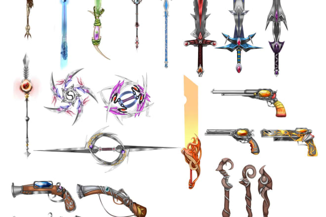 I will design your anime and game weapons