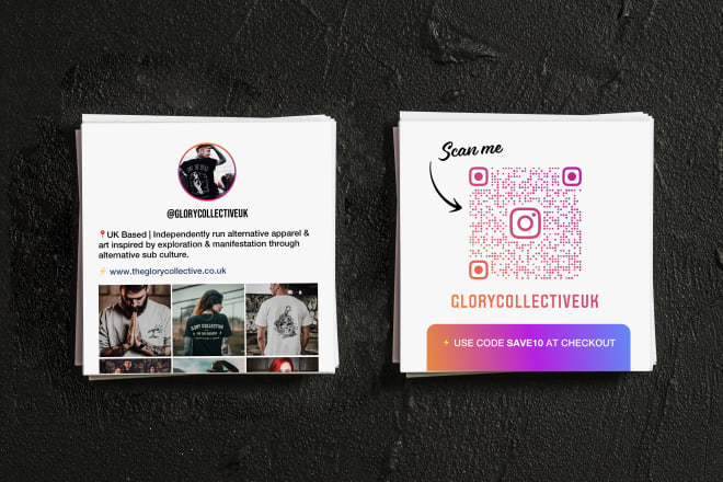 I will design your custom instagram qr instascanner business cards