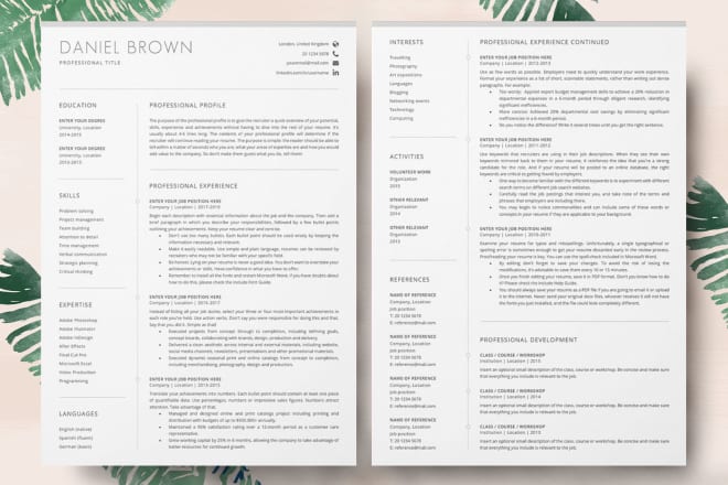 I will design your resume template and CV in ms word document