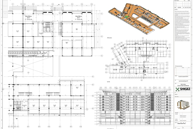 I will develop integrated architectural drawing sets