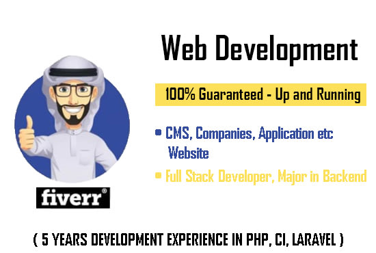 I will develop website in PHP, codeigniter, laravel