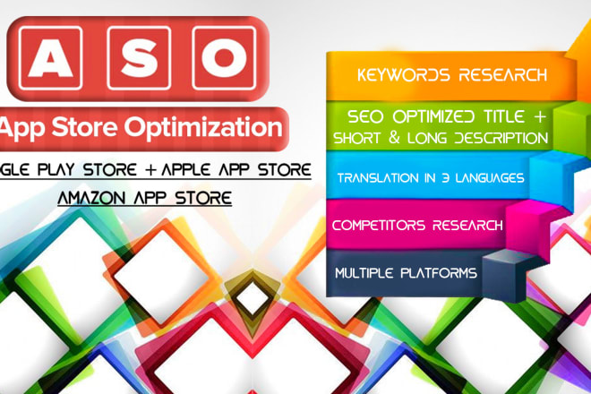 I will do app store optimization as aso expert for apps or games