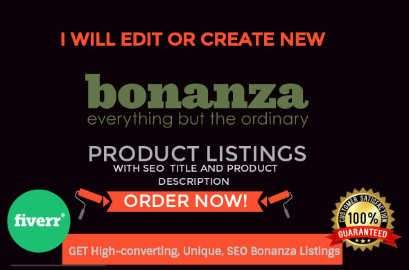 I will do bonanza listing with SEO title and product description