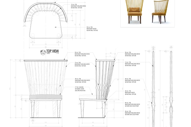 I will do cad shop drawings of furniture for your sketch or requirement