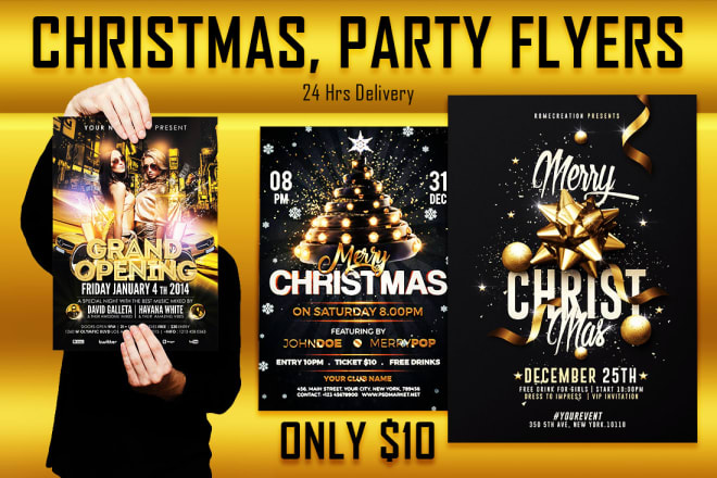 I will do christmas party club event birthday party flyers