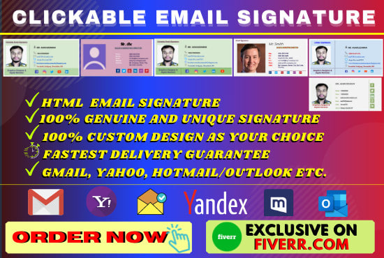 I will do clickable html email signature