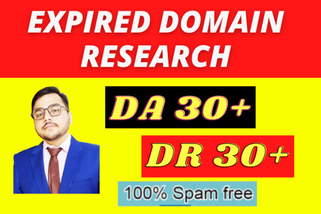 I will do high da expired domain research with authority backlinks