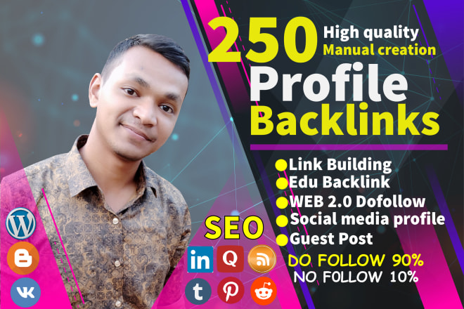 I will do HQ dofollow profile backlinks and social link building