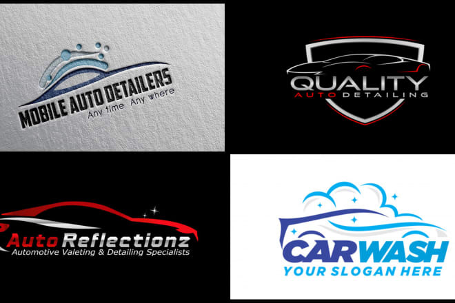 I will do luxury designs of auto detailing and car wash shop logo