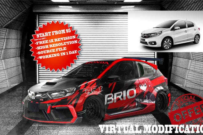 I will do modification your car with virtual tuning photoshop editing