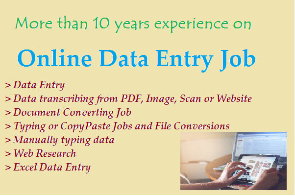 I will do online offline data entry job for you