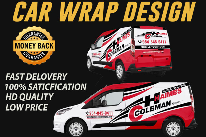I will do outstanding car, van, vehicle wrap design vehicle sticker