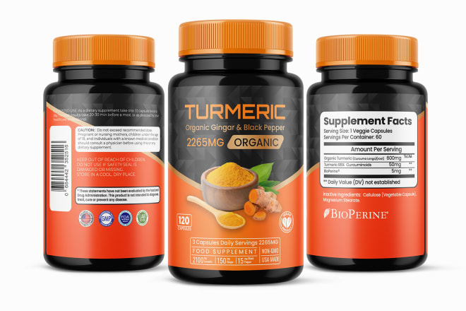I will do supplement label design product packaging and mockup