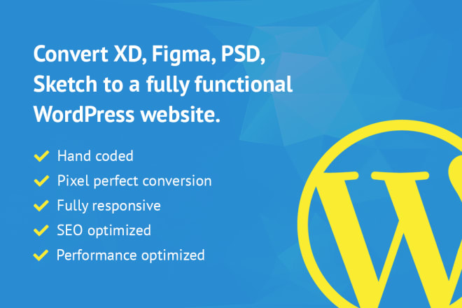 I will do xd to wordpress, figma to wordpress, psd to wordpress