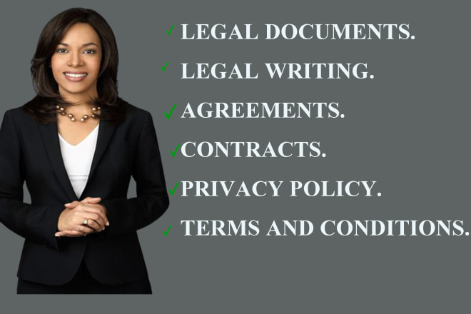 I will draft a legal contract or agreement or legal documents