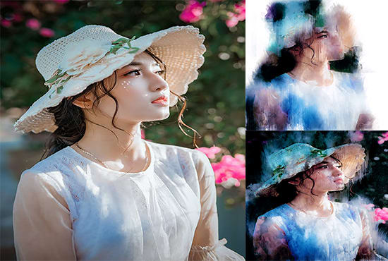 I will draw a digital watercolor portrait or oil painting from your photos