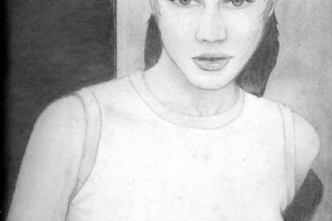 I will draw black and white realistic portraits