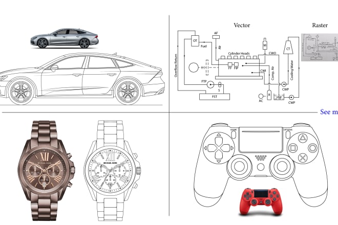 I will draw detailed vector line art for product, laser cut,cnc, blueprint and diagram