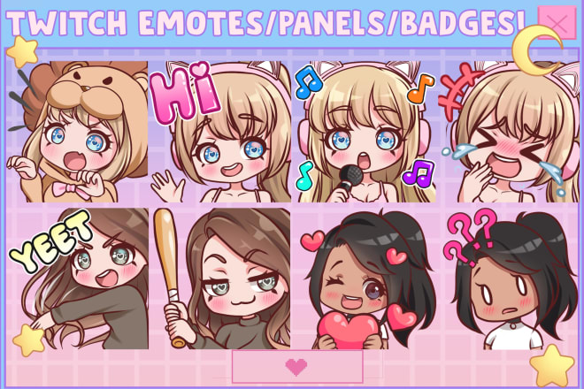 I will draw twitch emotes badges and panels