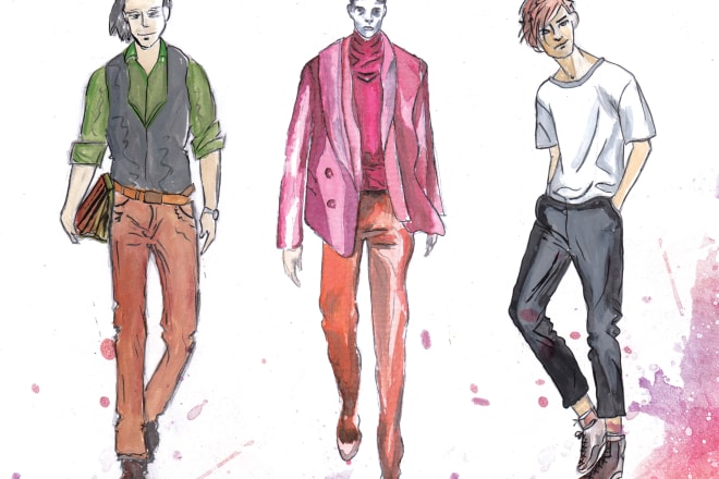 I will draw watercolor fashion sketch and illustration