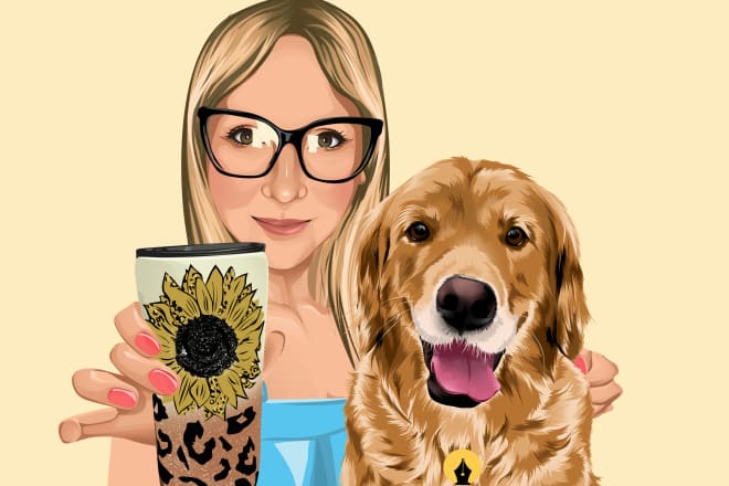 I will draw you a vector portrait with your pet within 24 hours