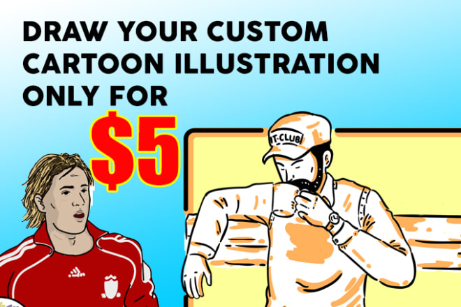 I will draw your photo to cartoon illustration