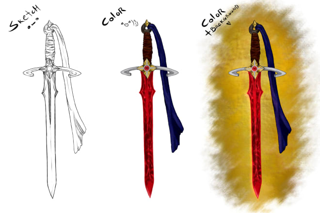 I will draw your prop or fantasy weapon designs