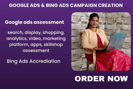 I will google ads search, display, skillshop and campaign creation