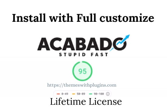 I will install acabado theme with full customize