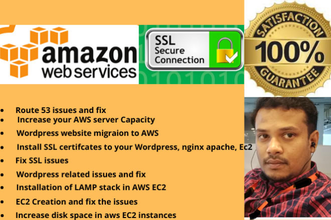 I will install, setup and fix aws, SSL, wordpress,ec2, cpanel, s3 other AWS services