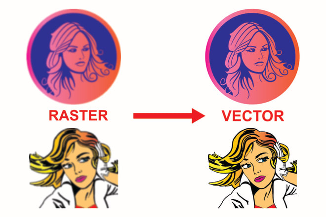 I will low pixel pic raster to vector tracing
