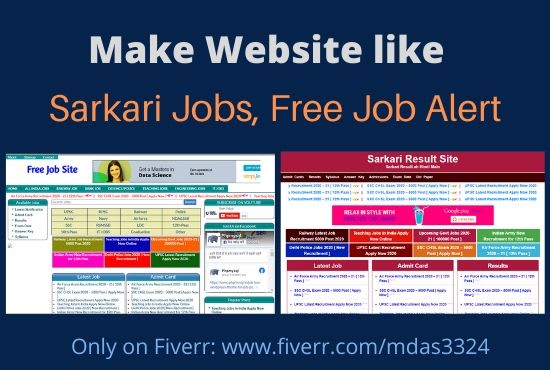 I will make a job website like sarkari result website