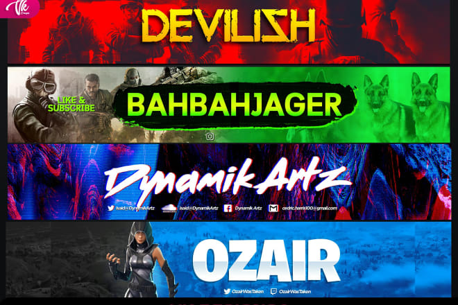 I will make a perfect youtube banner,header,twitch banner