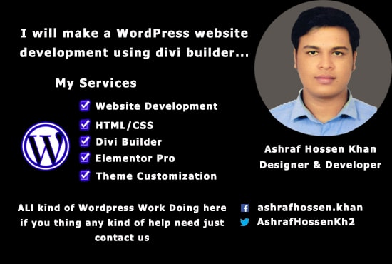 I will make a wordpress website development using divi builder