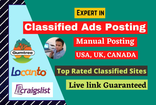 I will post classified ads in USA top rank classified sites