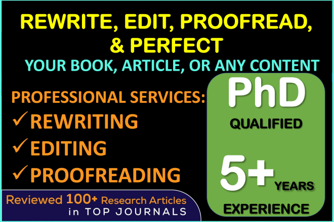 I will proofread and edit your book, scientific paper, or research article