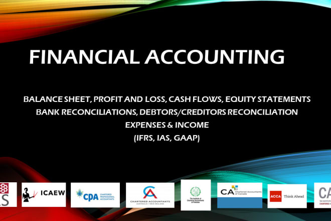 I will provide accounting services, balance sheet, profit and loss
