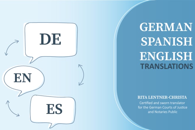 I will provide professional translation in german, spanish, english