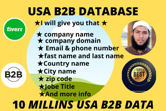 I will provide you 10 millions USA b2b database