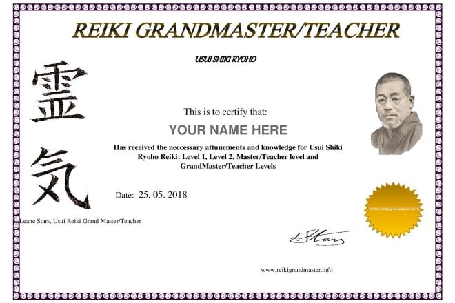 I will reiki grandmaster 5 to 18 self study course