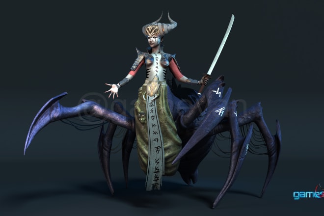 I will spider mistress 3d low poly character developers