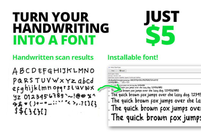 I will turn your handwriting into an installable font