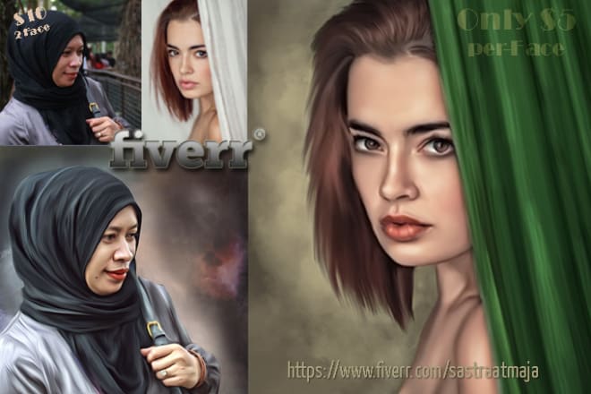 I will turn your portrait into oil digital painting style