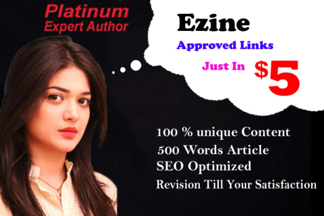 I will write 500 Words Article And Submit On Ezine To Get Traffic For your Web