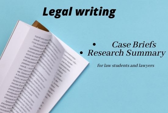 I will write case brief and research summary