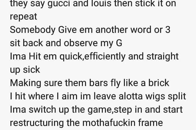 I will write your unique rap lyrics for your song
