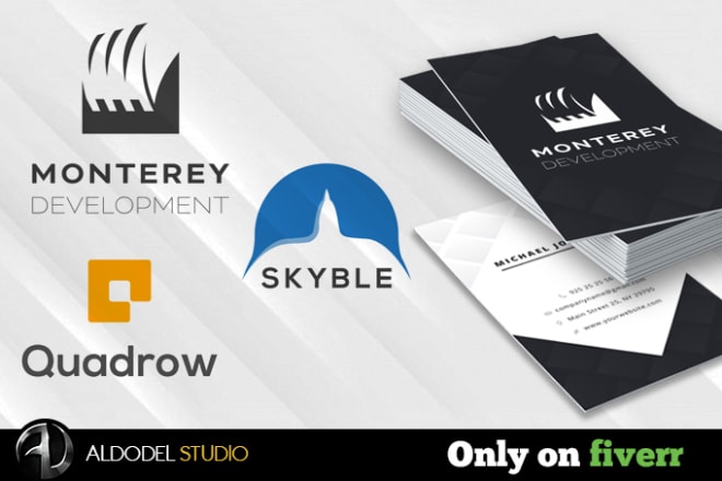 Our studio will design a logo, business card and letterhead and mockups